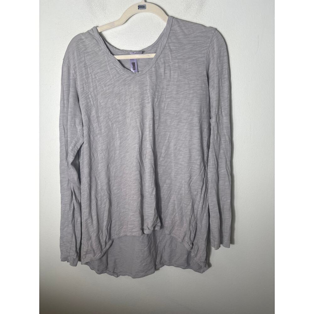 Wilt Light Gray Long Sleeve V-Neck Tunic Top